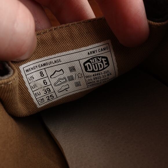 Hey Dude Loafers Womens SZ 8 Green Wendy Camoflage Slip On Lightweight Flat Shoe - Picture 13 of 13